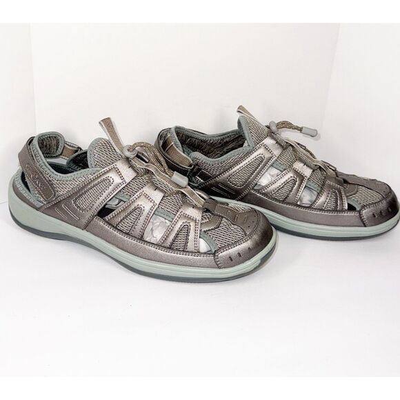 Orthofeet Verona Closed Toe Sandal Comfort Metallic Outdoor Drawstring 10.5 Wide - Picture 2 of 15